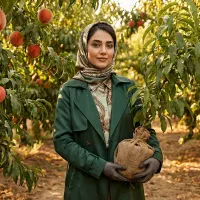 نهال هلو و شلیل زودبارده در کنار گردو پیوندی و سیب