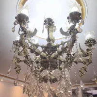 لوستر برنجی ۱۲ شاخه طرح فرشته