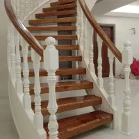 نرده چوبی و پله چوبی( نرده اسپیرال)