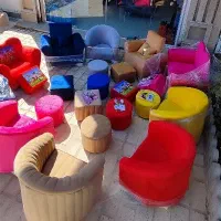 مبل و پاف کودک با پارچه ضد حساسیت
