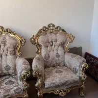 مبل استیل ۹نفره در حد سالم،،چوب راش