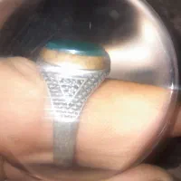 انگشتر نقره با عقیق سبز
