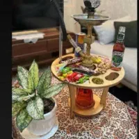 میز چوبی قلیون