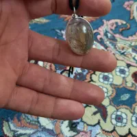 مدال تمام دستساز نقره با نگین سیترین معدنی و اصل