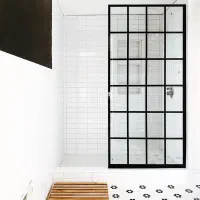 کابین دوش پنل تک شیشه با سندبلاست چهارخانه مشکی|لوازم حمام|تهران, اوقاف|دیوار