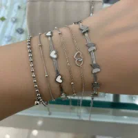 فروش ویژه دستبند استیل مینیمال کمیاب چند لاین