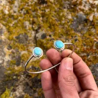 دستبند نقره دستساز با سنگ فیروزه نیشابور طبیعی|جواهرات|تهران, بهار|دیوار