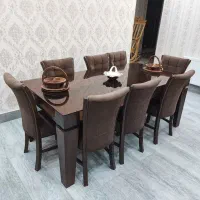 میز غذاخوری هشت نفره چوبی کلاسیک|میز و صندلی غذاخوری|شاهین دژ, |دیوار