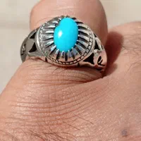 فیروزه نیشابوری کهنه با رکاب نقره دست ساز شبکه ای|جواهرات|تهران, فلاح|دیوار