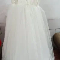 لباس عروس دخترانه ژپون دار همراه با تور سر|کفش و لباس بچه|کرمان, |دیوار