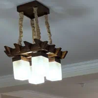 لوستر چوبی ۴ شاخه