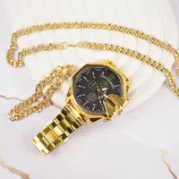 پکیج ساعت عقربه ای طلایی Casio +نیم ست Cartier|ساعت|تهران, دروازه شمیران|دیوار