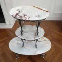 ۳ عدد میز جلومبلی تمام برنز ریخته با سنگ حد صفر