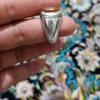 انگشتر نقره یاقوت عقیق یمن عتیقه کلکسیونی طلا|جواهرات|اصفهان, کساره|دیوار