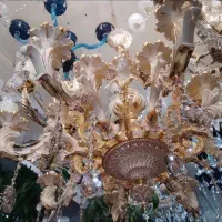 لوستر شاخه آرامیس سفید طلا بیست شعله|لوستر و چراغ آویز|تبریز, |دیوار