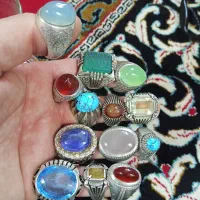 انگشتر فیروزه عقیق و یاقوت