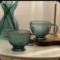 لته خوری شیشه ای سبز دو عددی