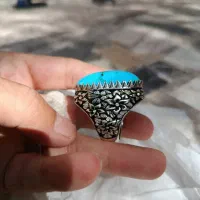 انگشتر فیروزه درشت غول پیکر رنگ آبی شاد|زیورآلات و اکسسوری|قم, کیوانفر|دیوار