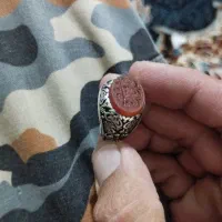 انگشتر نقره نگین خطی یمنی