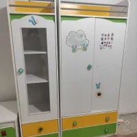 سرویس خواب کودک شامل تخت با تشک، و سه کمد جادار|تخت و صندلی بچه|سنندج, |دیوار