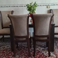 میز غذا خوری ۴ نفره رنگ پارچه طوسی