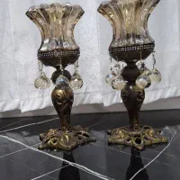 شمعدان برنز  کریستالی