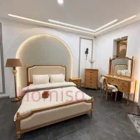 سرویس تخت خواب دونفره مدل نارسیس تمام چوب|تخت و سرویس خواب|تهران, یافت‌آباد|دیوار