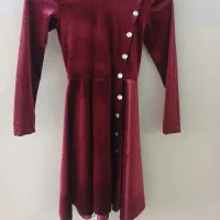 دوتا پیراهن دخترانه مخمل لمه دار