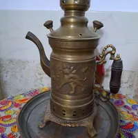 سماور و چراغ والر برنجی طرح آنتیک