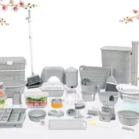 سرویس ۴۰ پارچه لیمون (طوسی) / نو و آکبند