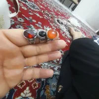 فروش ۳عدد انگشتر دوعدد عقیق یمنی ویک عدد یاقوت