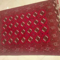 قالیچه دستی چله ابریشم ترکمن قرمز رنگ