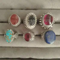 6عدد انگشتر نقره رکاب دستساز فیرزه، لاجورد، یاقوت|جواهرات|نجفآباد, یزدانشهر|دیوار