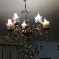 لوستر برنج 6 شعله سه شاخه برنج