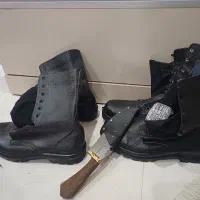 پوتین چرم سربازی نو سایز۴۳ با چاقو شکاری رایگان