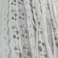 پرده حریر گلدار