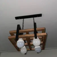 لوستر ، آویز چوبی فلزی|لوستر و چراغ آویز|اصفهان, چرخاب|دیوار