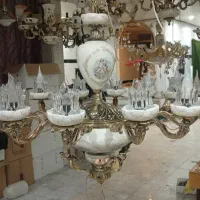 لوستر برنز چینی ۱۲ شاخه دو طوقه|لوستر و چراغ آویز|ارومیه, |دیوار