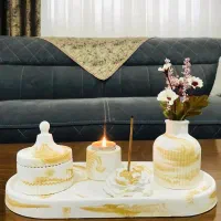 ست جاشمعی سنگی|صنایع دستی و سایر لوازم تزئینی|تربت جام, کلالی|دیوار