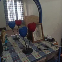 میز آرایش فلزی با دراور سه کشو چوبی