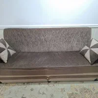 فروش مبل راحتی ۸ نفره شیک، رنگ کرم قهوه‌ای