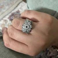انگشتر جواهری نقره