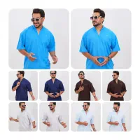 تیشرت نیم زیپ مردانه پنبه کبریتی