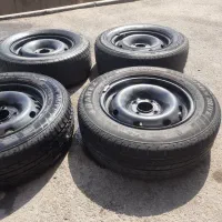 چهار حلقه رینگ و لاستیک ۱۴فابریک ایرانخودرو|قطعات یدکی و لوازم جانبی|قم, علی آباد سعدگان|دیوار