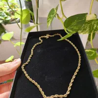 گردنبند طرح طنابی مشابه طلا (رنگ ثابت)