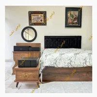 تخت خواب دونفره narmin//طرح سفید مشکی ساده