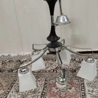 یک جفت لوستر چوبی فلزی سالم|لوستر و چراغ آویز|تهران, اتابک|دیوار