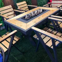 میز آتشکده پایه مدرن پروفیلی چوبی