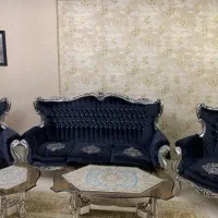 مبل استیل ۹ نفره با سه عدد میز جلومبلی