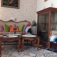 مبلمان 7نفره و ویترین ظرف  چوب راش